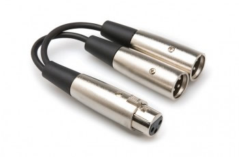Y Cable XLR3F to Dual XLR3M 6\"