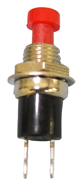 Sub-Mini Push Button SPST Off-(On) 1A-125VAC (2Pk) Red