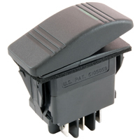 Green 12V Inc Lighted DPDT On-Off-On 12V 20A