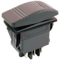 Red 12VDC Red Inc Lighted Rocker Switch DPDT (On)-Off-(On) 20A