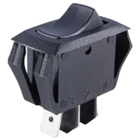 SPDT Mini Rocker Switch On-Off-On 16A 125VAC Black Actuator