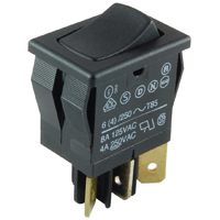 Mini Snap-In Rocker Switch SPDT On-None-On 125V 8A