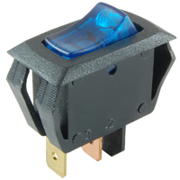 Blue 12VDC Lighted Rocker Switch Incan SPST Off-None-On 12V 10A