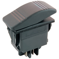 Green 12VDC Inc Lighted Rocker Switch SPST (On)-None-Off 20A