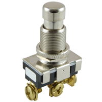 Round Pushbutton Switch Screw Terminals SPDT On-On 125V 15A