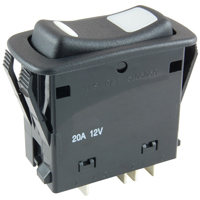 SPDT 12VDC Amber/Green LED Lighted Rocker On-Off-(On) 20A NTE