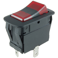 SPDT 12VDC Red/Red LED Lighted Rocker On-None-On 21A NTE