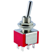 Mini Bat Handle Toggle Switch DPDT On-None-On 5A 125V