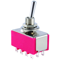 Mini Bat Handle Toggle Switch 4PDT On-Off-On 5A 125V