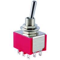 Mini Bat Toggle Switch 3PDT On-Off-On 5A 125V