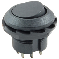 Round Rocker w/Mtg Nut SPDT On-None-On 125V 10A