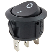 Snap-In Round Rocker SPDT On-None-(On) 125V 16A