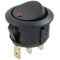 Red 12V LED Round Rocker SPST On-None-Off 12V 16A