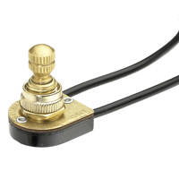 Rotary Switch Brass 2-Posistion SPST On-Off 6A 125V