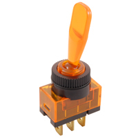 Amber Lighted Bat Toggle SPST On-None-Off 12VDC 20A