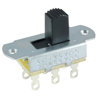 DPDT Slide Switch 0.43" Actuator On-Off Lug 6A 125V