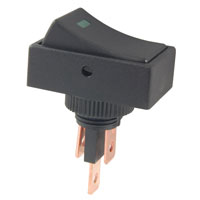 Green Lighted Rocker Switch SPST On-None-Off 20A 12VDC