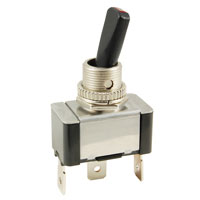 Red Lighted Flat Handle Toggle Switch SPST On-None-Off 20A 12VDC