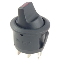 Red Lighted Rocker Switch Paddle SPST On-None-Off 20A 14VDC