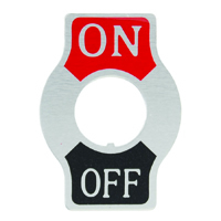 Indicator Plate On/Off Nickel Plated Steel Fits 15/32"