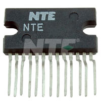 NTE1364 IC, Dual, Audio Power Amp, 5.5W/Ch, 14-Lead SIP