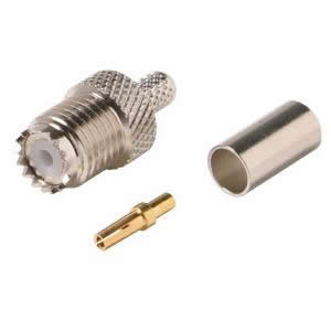 Mini-UHF Jack 3-Piece Crimp-On RG-58/U