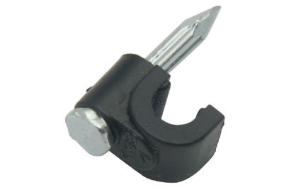 Black Nail-In Clip For Phone Cable 4mm (100Pk)