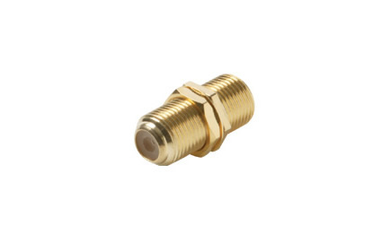 F Coupler, F Jack to F Jack (Gold)