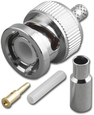 BNC Plug 3-Piece Crimp-On RG-174/U RG-316/U