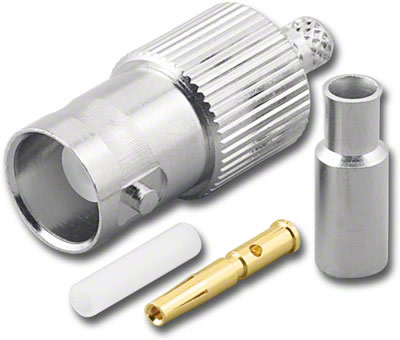 BNC Jack 3-Piece Crimp-On RG-174/U RG-316/U
