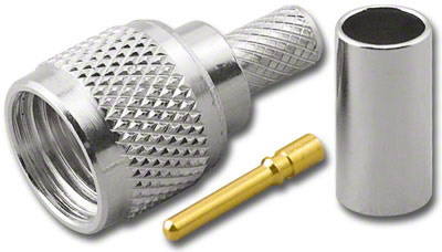 Mini-UHF Plug 3-Piece Crimp-On RG-58/U and RG-58A/U