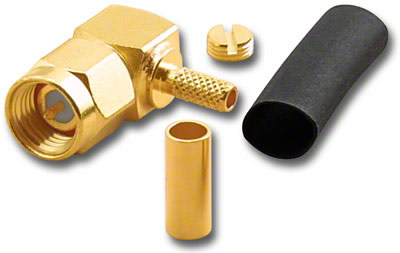 90° SMA Plug Crimp-On Captive Contact RG-316/U RG-174/U
