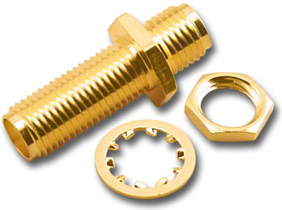 SMA Jack to SMA Jack Bulkhead Coupler (Gold)