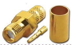 SMA Jack 3-Piece Crimp RG-8X/LMR-240 (Gold)