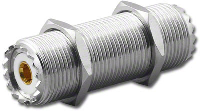 PL-259 Bulkhead Coupler, UHF Jack to UHF Jack (16 Notch)