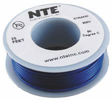 25Ft Blue 20Awg Stranded Copper Hookup Wire 300 Volt