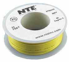 25Ft Yellow 18Awg Solid Copper Hookup Wire 300 Volt