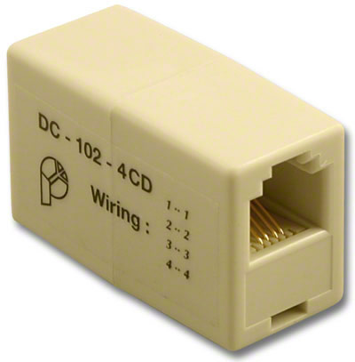 6P4C Modular In-Line Coupler Straight Thru (Data)
