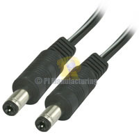 Size M 5.5/2.1mm Coaxial DC Power Cable 6' Male to Female 24Awg