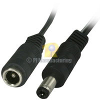 Size M 5.5/2.1mm Coaxial DC Power Cable 6" Male to Female 24Awg